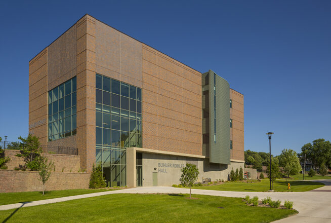Buhler Rohlfs Hall is one of the newest academic buildings on campus and houses classes and labs for ag, education, and nursing.