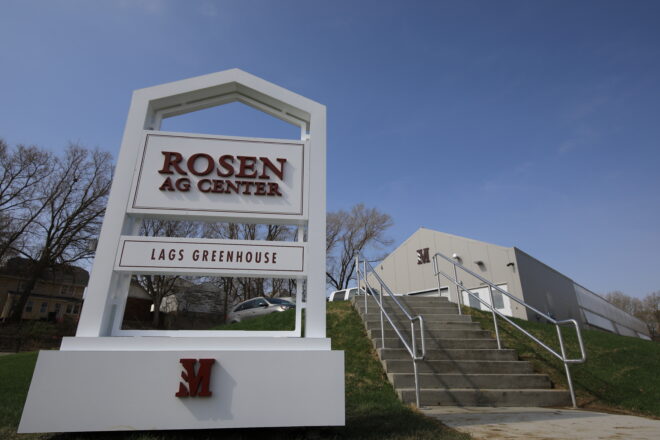 The Rosen Ag Center is a 3,300 square foot facility with a greenhouse, lab, and classroom space for students in the Regina Roth Applied Agricultural and Food Studies programs.