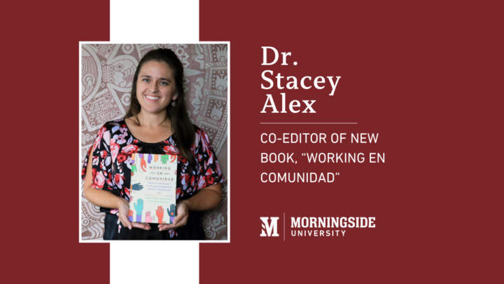 Graphic of Dr. Alex with her book she co-edited.