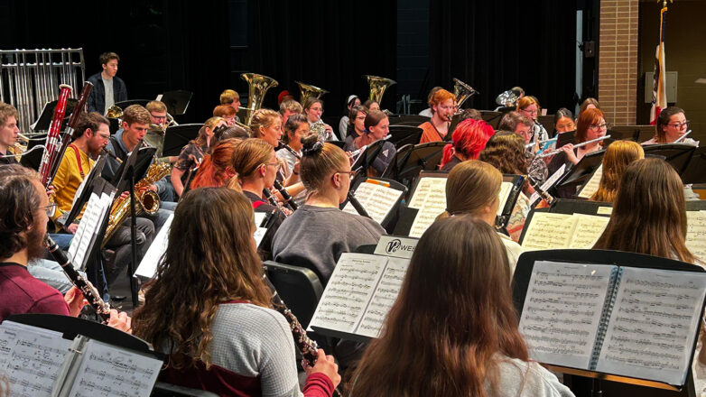 Concert Band Festival Clinic on stage