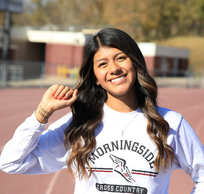 Sarah Perez on the Olsen Stadium track